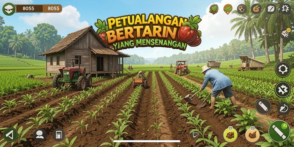 Tampilan gameplay Farming yang menawan dan interaktif.