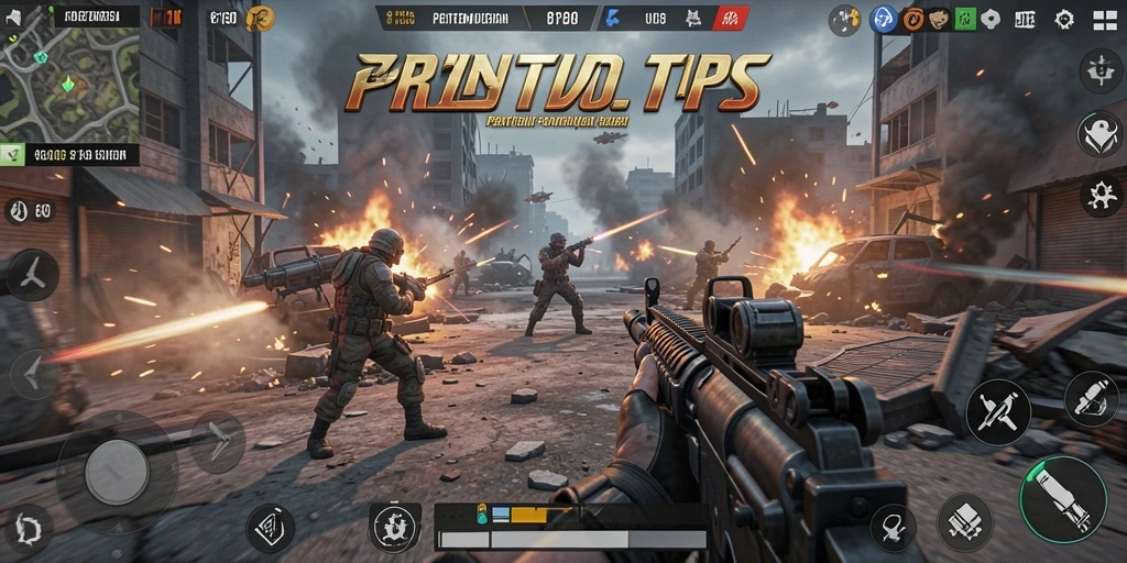 Screenshot pertempuran mendebarkan dalam game TPS.