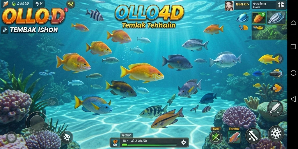 Screenshot gameplay OLLO4D menampilkan aksi seru menangkap ikan.